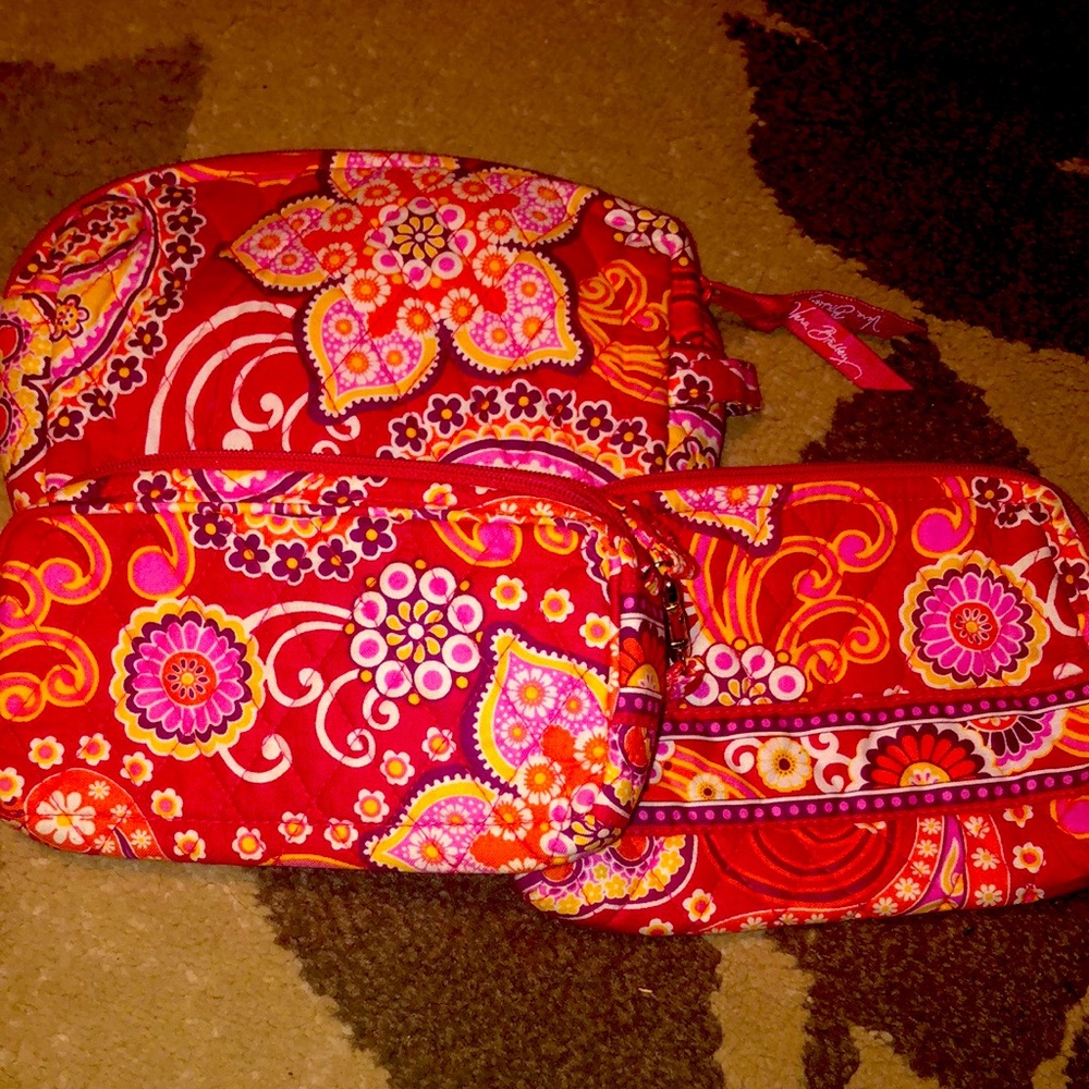 Vera Bradley 3 make up bags